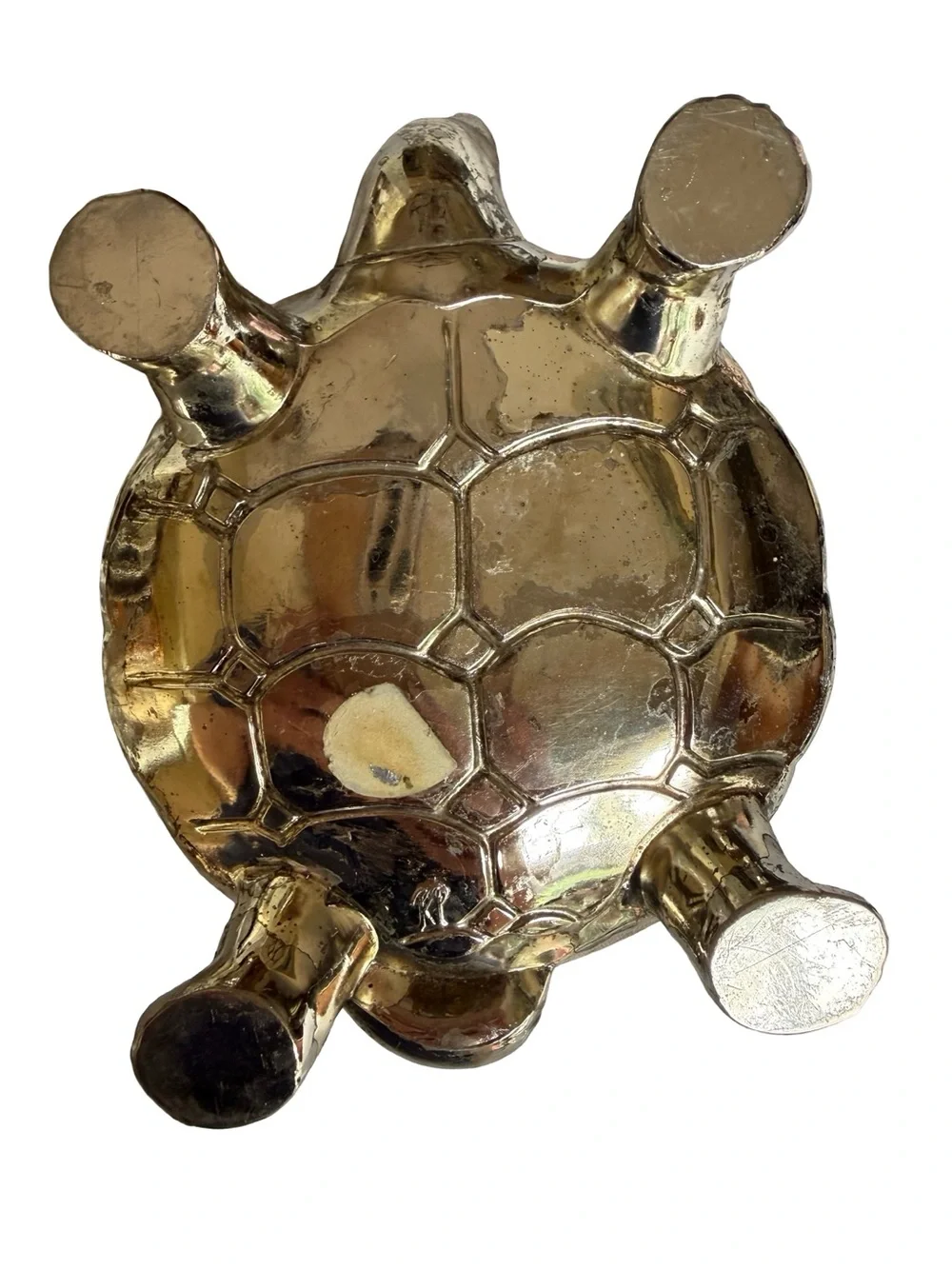 Vintage KI Silver Plate Turtle with Glass Flower Frog Insert